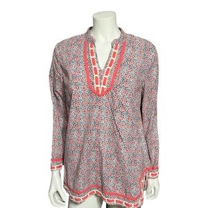 ⭐️V-Neck 100% Cotton Floral Tunic Top Sz-Medium